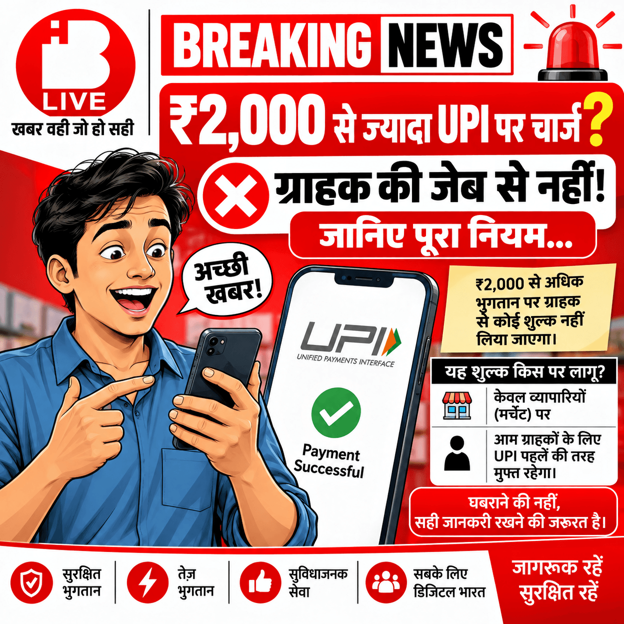 ₹2,000 से ज्यादा के UPI पेमेंट पर लगेगा 0.4% MDR, लेकिन ग्राहक से नहीं लिया जाएगा चार्ज