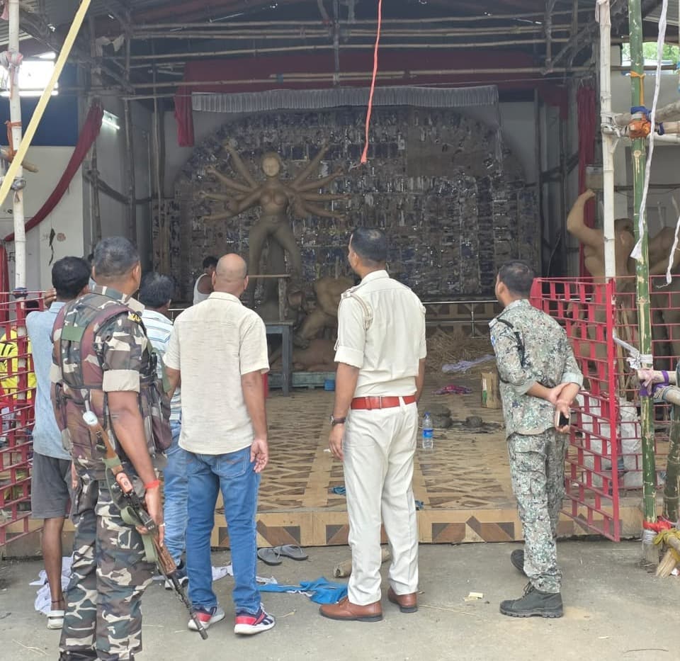 वेस्ट बोकारो में दुर्गापूजा को लेकर पुलिस सुरक्षा व्यवस्था में सक्रिय