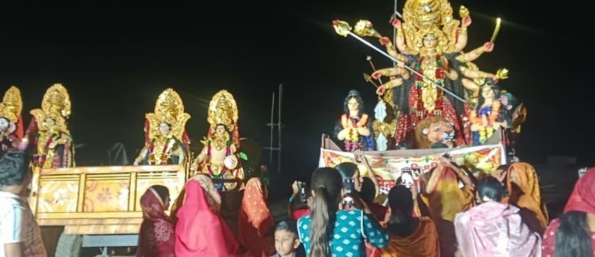 सार्वजनिक दुर्गा पूजा समिति करियातपुर में धूमधाम व शांतिपूर्ण माहौल में संपन्न हुआ 9 दिवसीय महाउत्सव