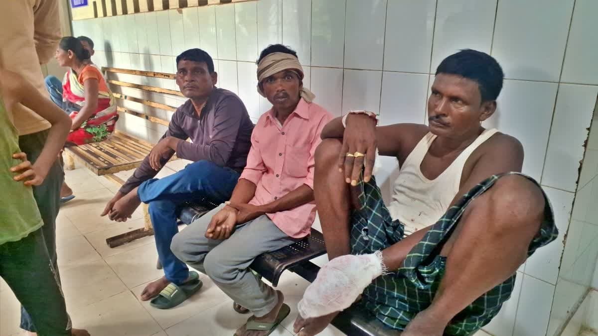धमाके की चपेट में आया ग्रामीण, हाथ की हथेली हुई क्षतिग्रस्त