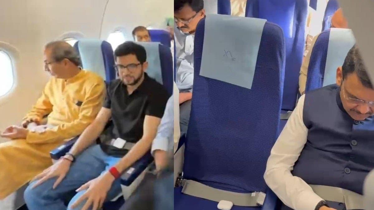 एक ही विमान में उद्धव ठाकरे और देवेंद्र फडणवीस, संजय राउत की मौजूदगी से महाराष्ट्र की सियासत में चर्चा तेज