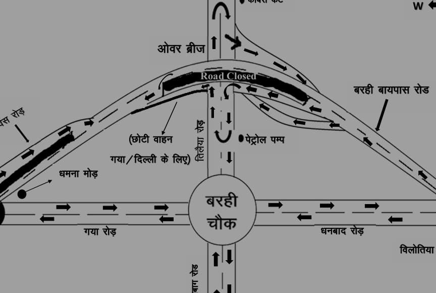 जुलूस के कारण बरही चौक पर बदली यातायात व्यवस्था, 25-26 जून तक धनबाद रोड पूर्णतः बंद