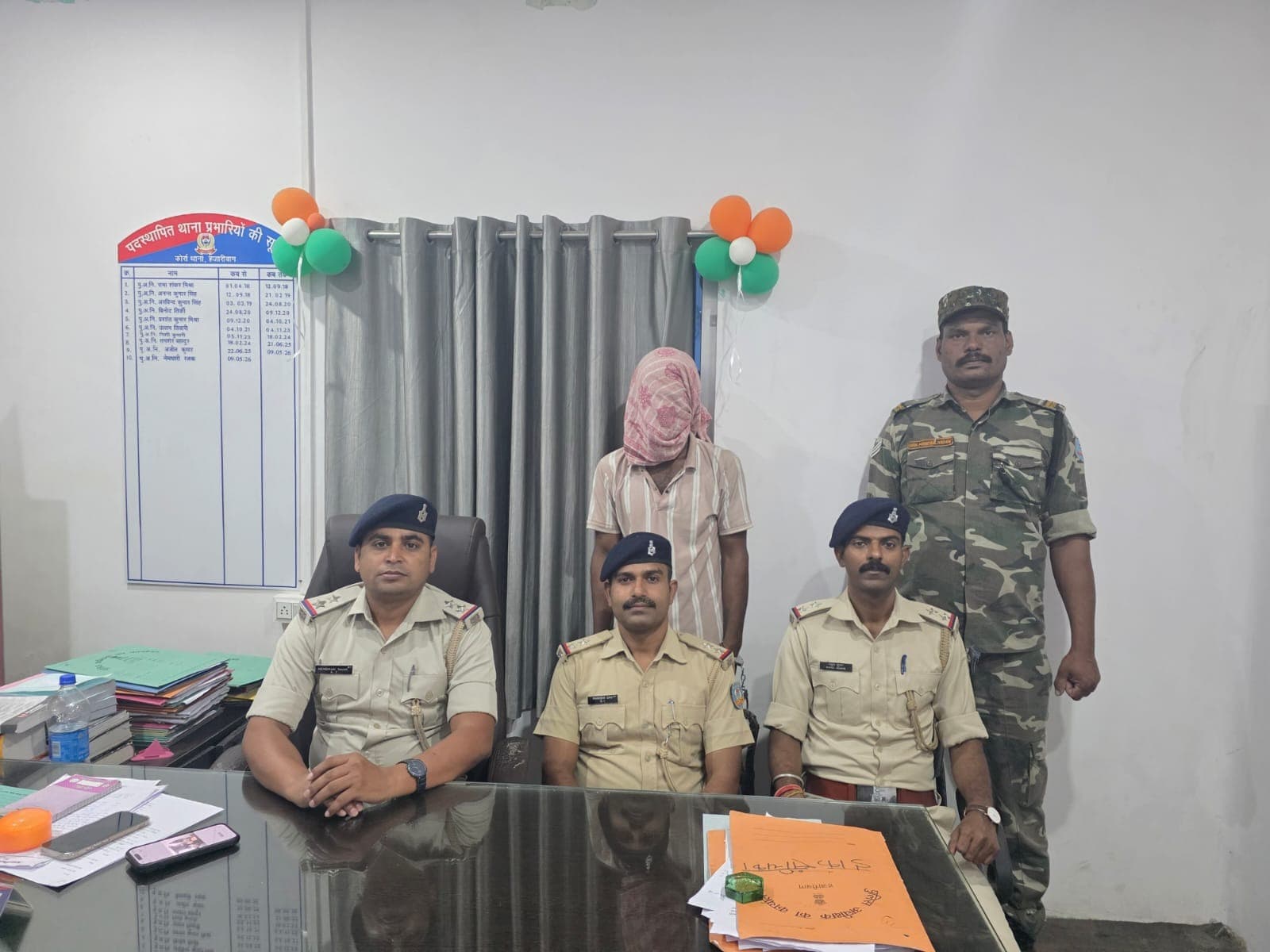 हजारीबाग: कोर्रा थाना पुलिस ने चोरी के आरोपी गिरफ्तार 