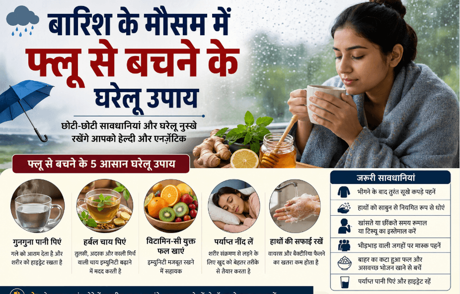 बारिश के मौसम में फ्लू से बचने के घरेलू उपाय: ये 5 आसान आदतें रखेंगी आपको स्वस्थ